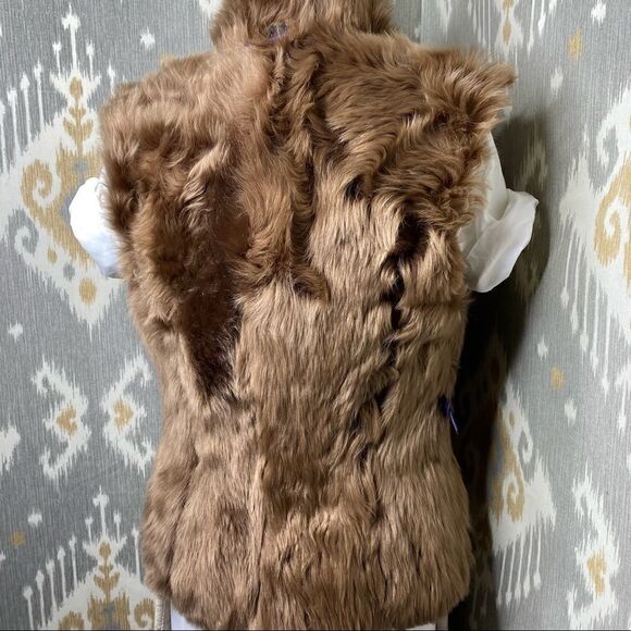 Ralph Lauren Collection Brown & Tan Shearling Contoured Sleeveless Gilet - Picture 3 of 16